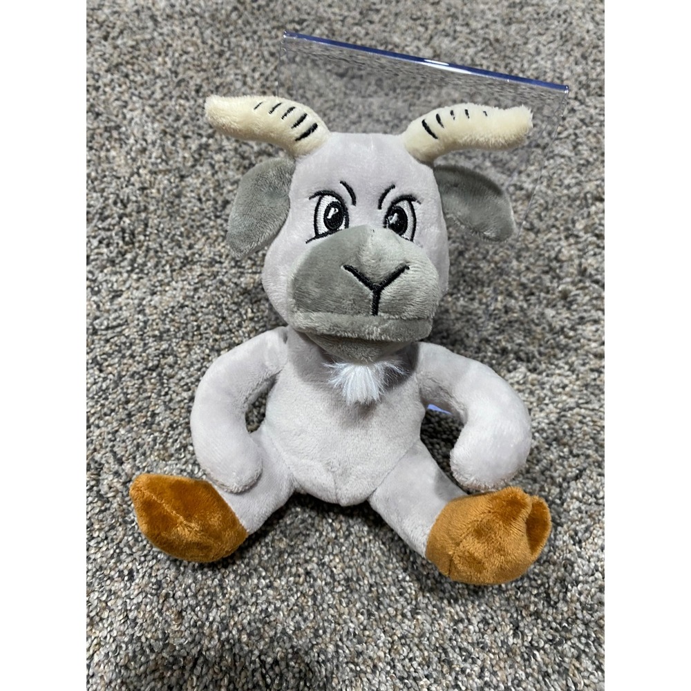 US Veterans Chamber of Commerce Goat Plush Mascot Grey Stuffed Animal